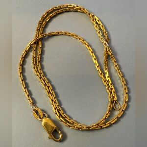 14K Solid Yellow Gold 16" Chain Necklace 8.4g Vintage